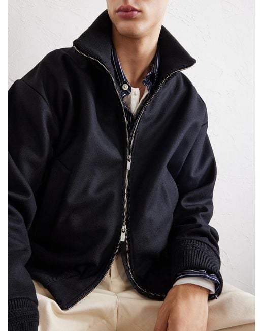 Barena Black Wool-Blend Blouson Jacket for men