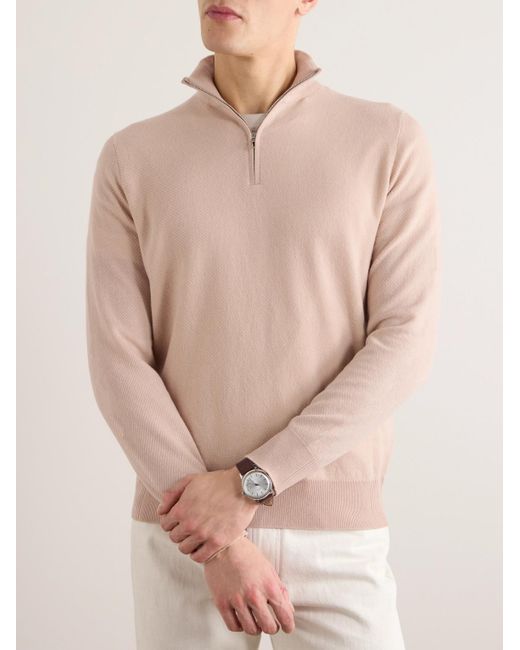 Loro Piana Natural Roadster Cashmere Half-zip Sweater for men