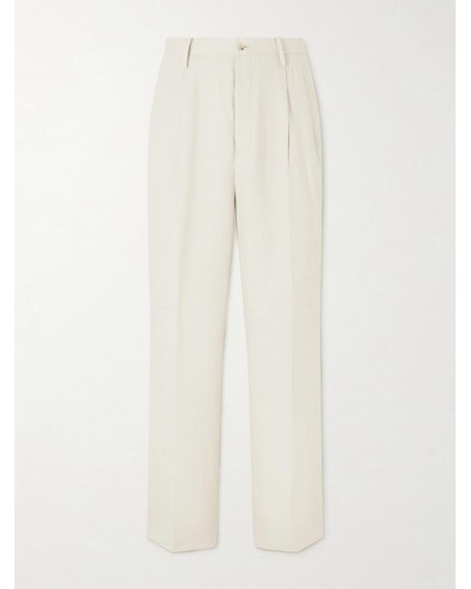 Kaptain Sunshine White Straight-leg Linen And Silk-blend Trousers for men