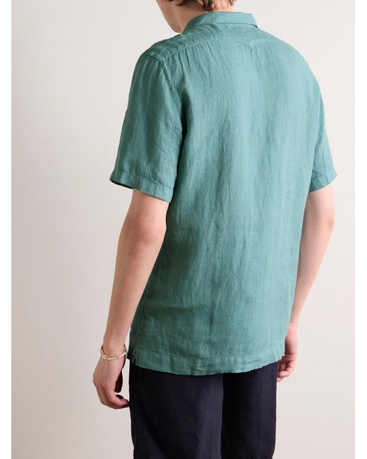 Camicia in cotone con colletto convertibile Venice di Massimo Alba in Green da Uomo