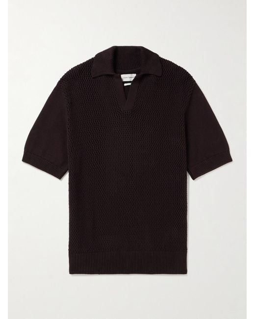 Oliver Spencer Penhale schmal geschnittenes Polohemd aus Biobaumwolle in Black für Herren