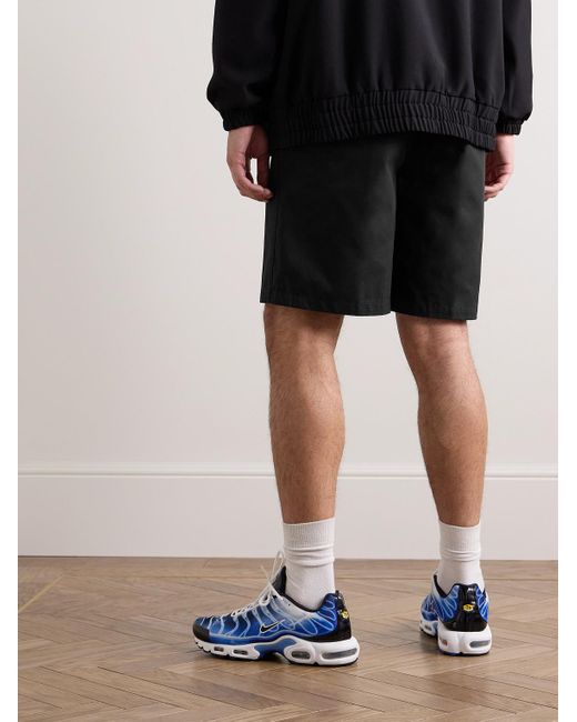 Nike Black Club Straight-leg Logo-embroidered Cotton-canvas Shorts for men