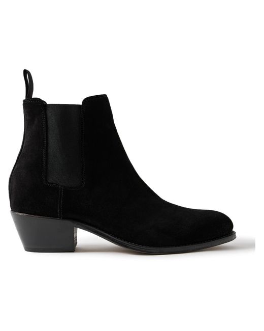 GRENSON Black Marco 222f Suede Chelsea Boots for men