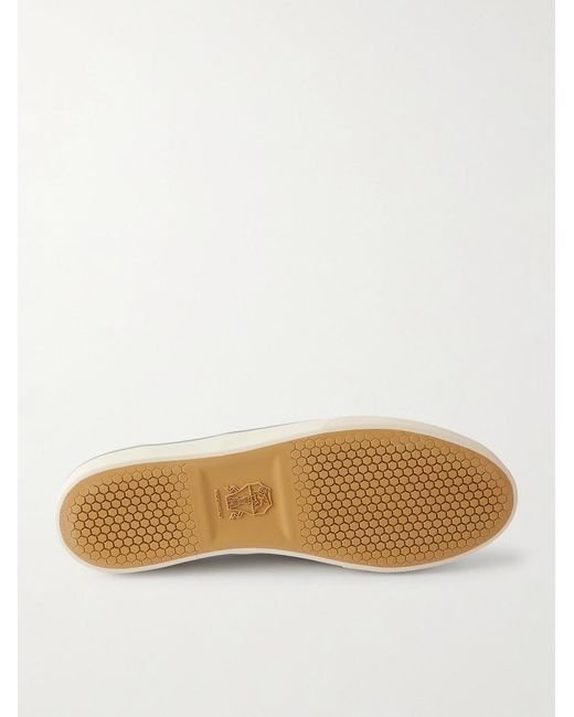 Brunello Cucinelli White Suede Sneakers for men