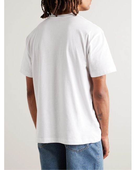 Gucci White Logo-print Cotton-jersey T-shirt for men