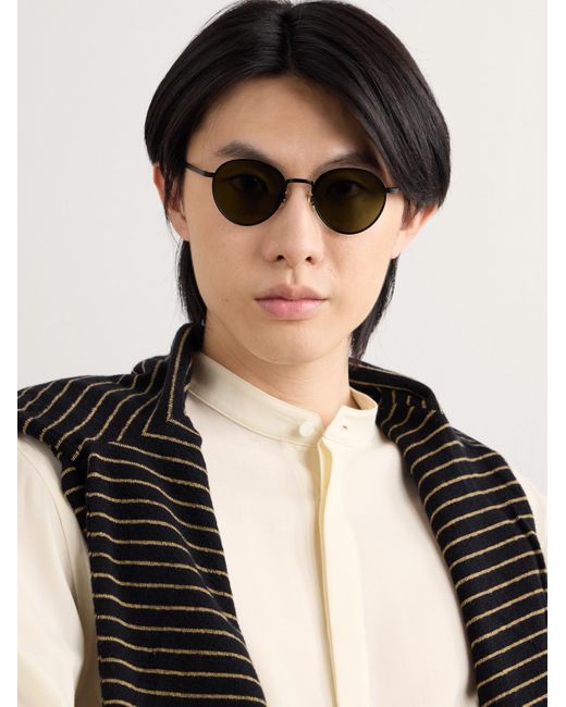 Oliver Peoples Green Round-frame Titanium Sunglasses for men