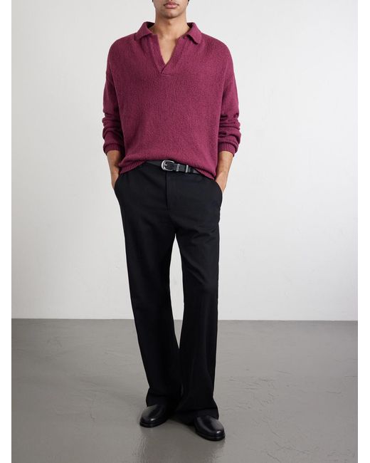 A Kind Of Guise Purple Marabou Organic Cotton-Bouclé Polo Sweater for men