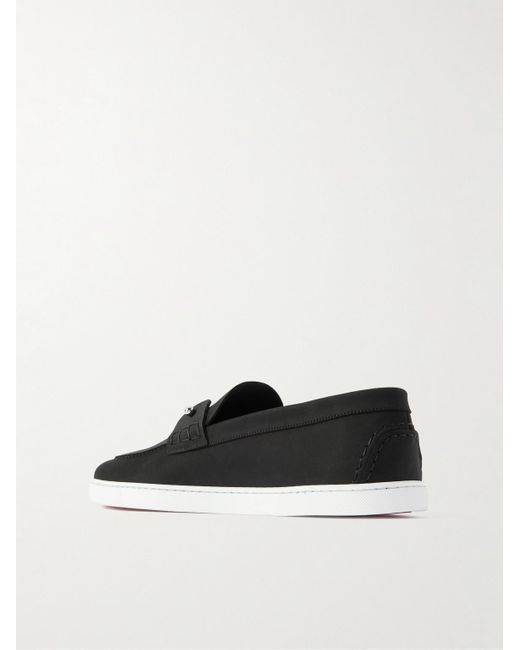 Christian Louboutin White Chambeliboat Nubuck Loafers for men