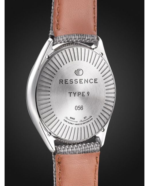 Ressence Black Type 9 Automatic 39Mm Titanium And Woven Watch for men