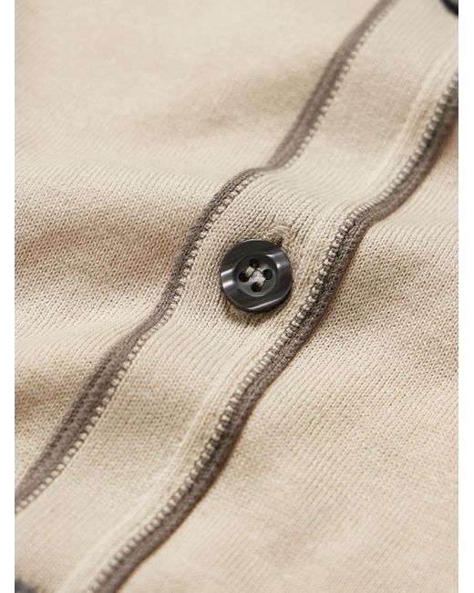 John Smedley Natural Contrast-tipped Sea Island Cotton Shirt for men