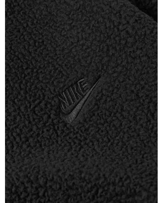 Nike Black Club Logo-embroidered Nylon-trimmed Fleece Jacket for men