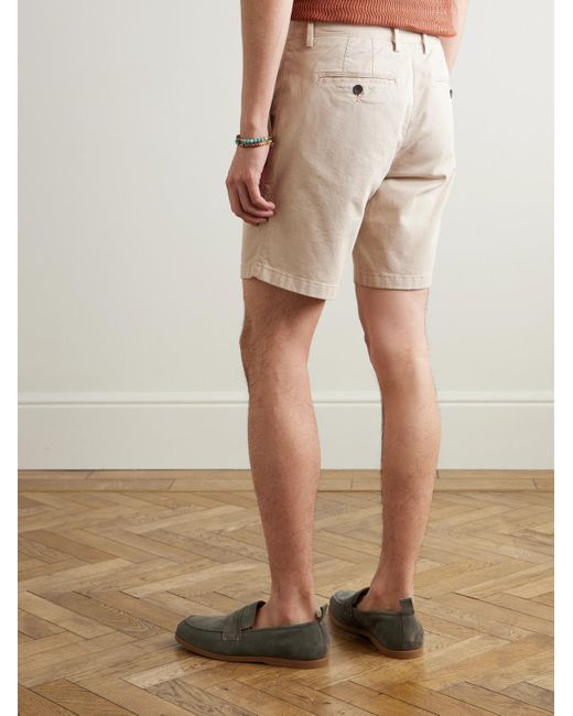 Mr P. Natural Straight-Leg Garment-Dyed Cotton-Blend Twill Bermuda Shorts for men