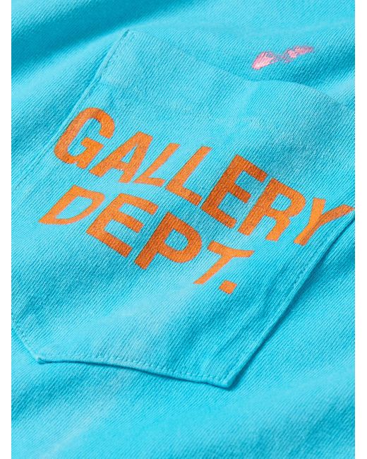 GALLERY DEPT. Blue Vintage Logo-print Paint-splattered Cotton-jersey T-shirt for men