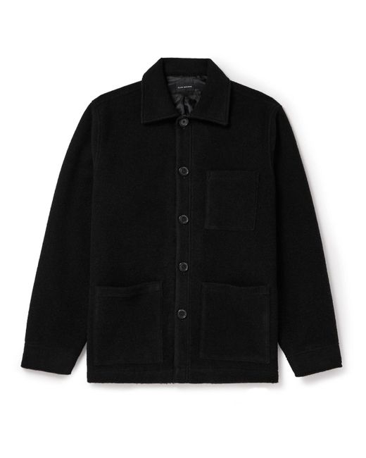 Club Monaco Black Brushed Wool-blend Overshirt for men