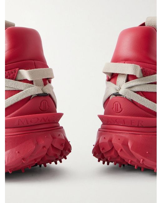 Rick Owens Pink Moncler Trailgrip Megalace® Leather And Rubber Sneakers for men