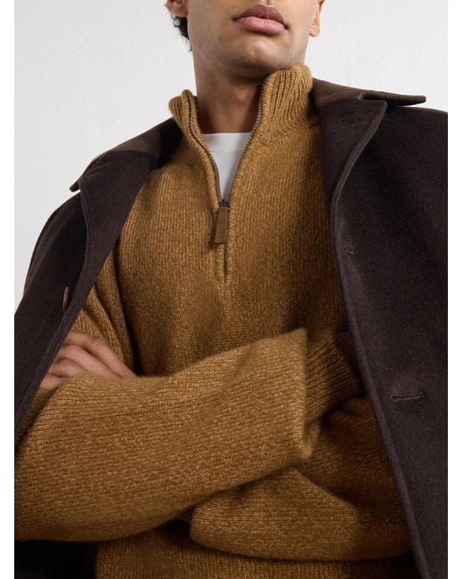 Sease Natural Cashmere Half-Zip Sweater for men
