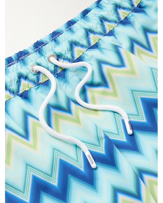 Shorts Da Mare Medi A Gamba Dritta A Righe di Missoni in Blue da Uomo