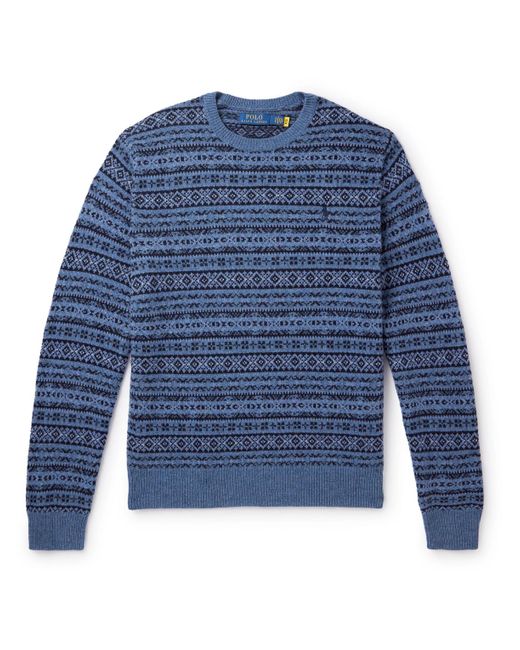 Polo Ralph Lauren Blue Fair Isle Wool Sweater for men