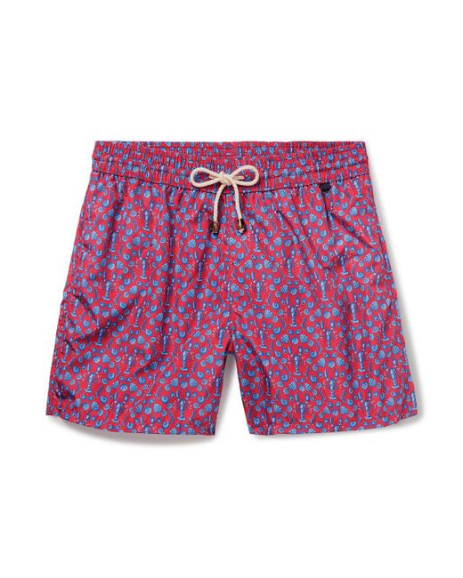 Rubinacci Purple Straight-leg Mid-length Printed Shell Swim Shorts for men