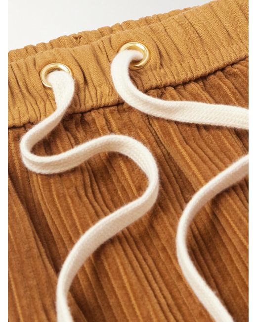 Les Tien Invert gerade geschnittene Shorts aus Baumwollcord mit Kordelzugbund in Brown für Herren
