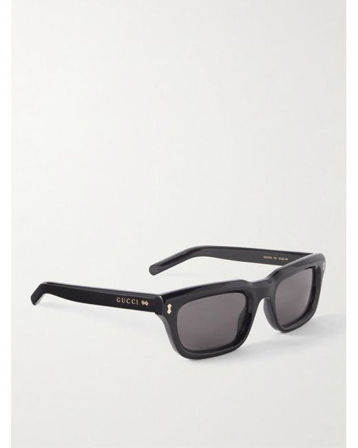 Gucci Gray Rectangular-frame Acetate Sunglasses for men