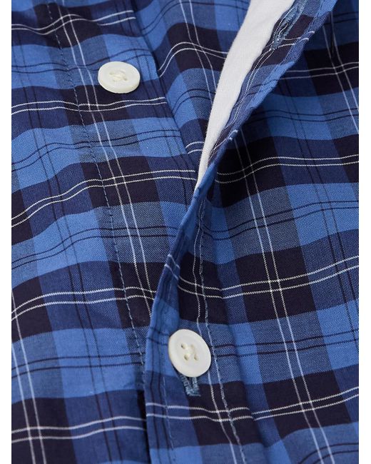 Massimo Alba Blue Genova Checked Cotton-poplin Shirt for men