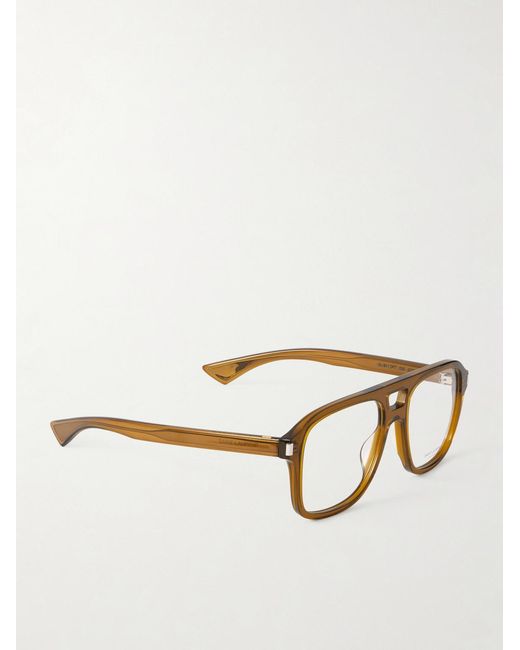 Saint Laurent Brown Aviator-Style Acetate Optical Glasses for men