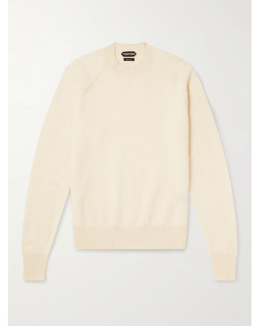 Tom Ford Natural Wool And Cashmere-blend Sweater for men
