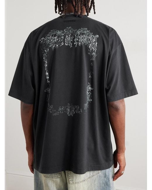 Vetements Black Crade Of Filth Oversized Printed Cotton-jersey T-shirt for men