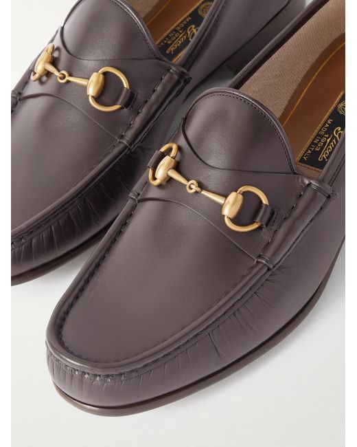 Gucci Brown Horsebit 1953 Embellished Leather Loafers for men