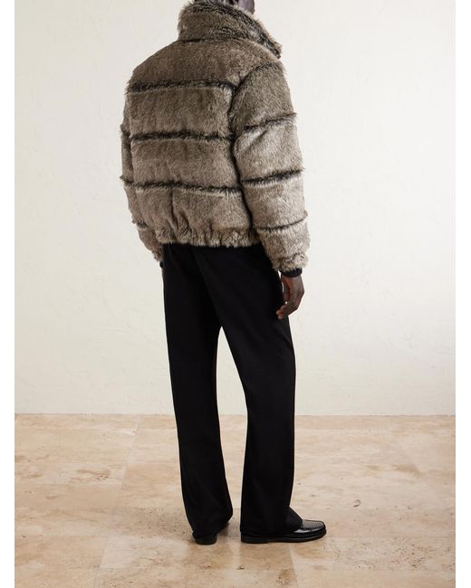 (w)taps Gray Plush Coat for men