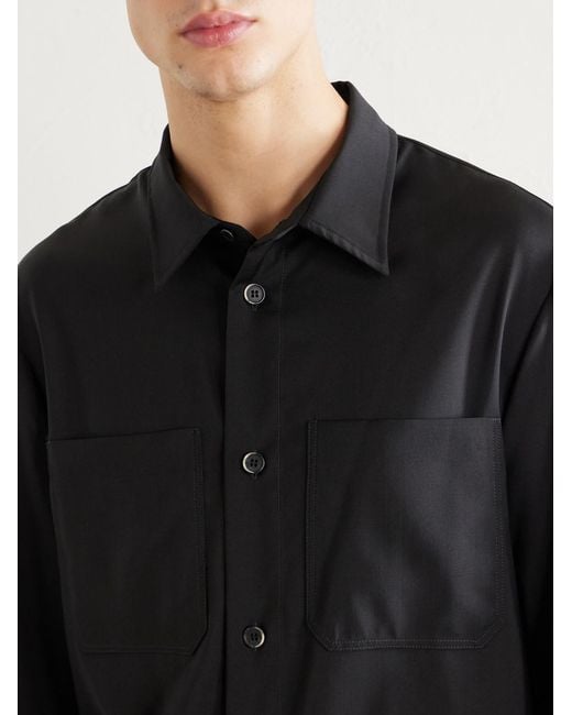 Barena Blue Virgin Wool Overshirt for men
