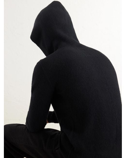 Rick Owens Blue Cashmere-blend Hoodie for men