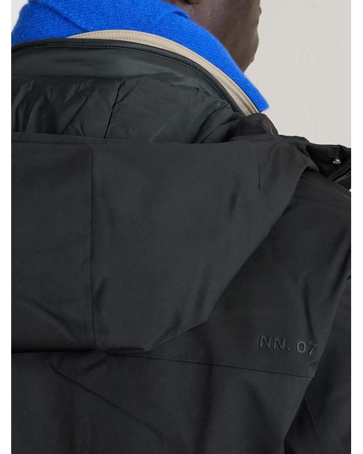 NN07 Black Blake 8240 Padded Recycled-Twill Parka for men