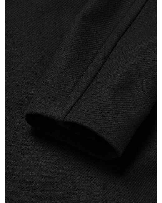 Mr P. Black Wool-Blend Twill Peacoat for men