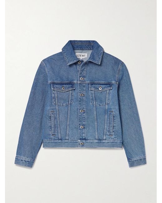 Loewe Blue Anagram Embroidered Denim Jacket for men