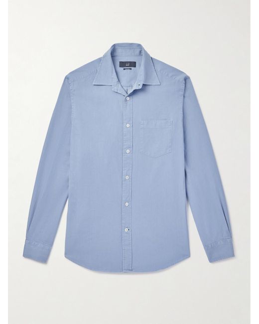 Dunhill Blue Sea Island Cotton-twill Shirt for men