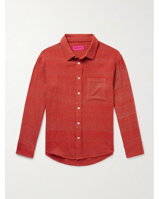 The Elder Statesman Red Cashmere-jacquard Overshirt for men