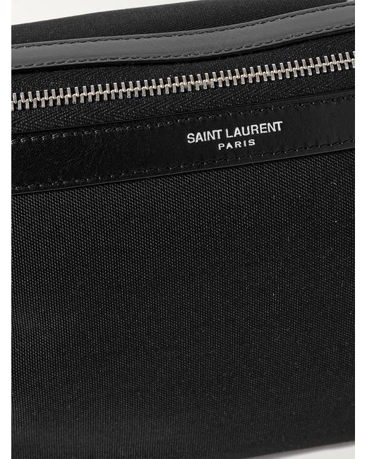 Saint Laurent Black Leather-Trimmed Canvas Belt Bag for men