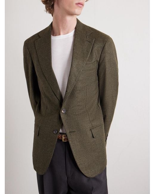 J. Mueser Green Waverly Prince Of Wales Checked Wool Suit Jacket for men