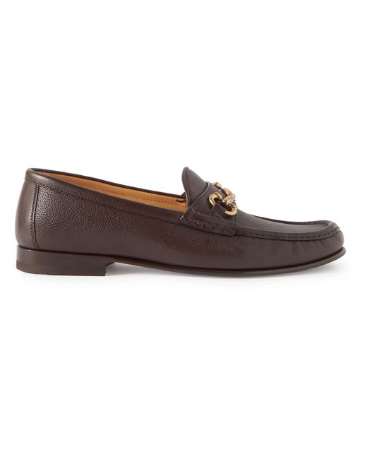 Brunello Cucinelli Brown Horsebit Full-grain Leather Loafers for men