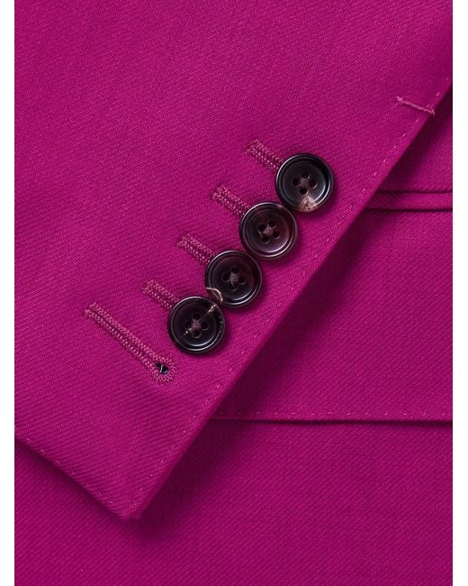 Tom Ford Pink Slim-fit Double-breasted Wool-twill Suit Jacket for men