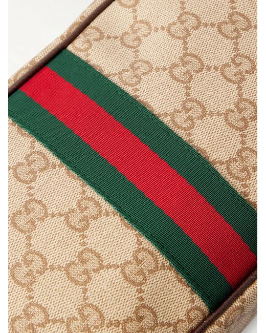 Gucci Natural GG Monogrammed Leather-trimmed Coated-canvas Messenger Bag for men