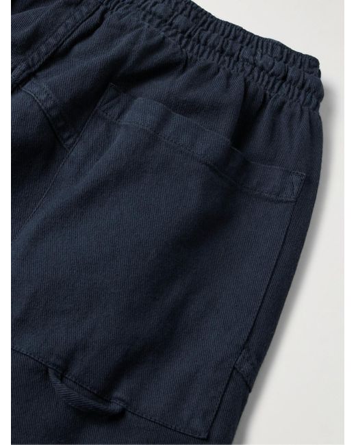 YMC Blue Alva Skate Tapered Stretch Organic Cotton-twill Drawstring Trousers for men