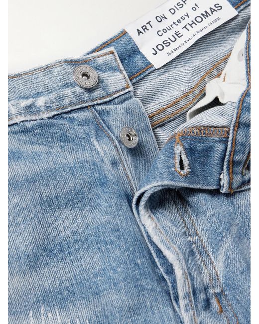 GALLERY DEPT. Blue Indiana Slim-Fit Straight-Leg Distressed Denim Shorts for men