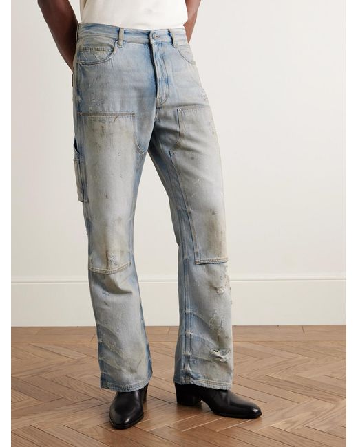 Amiri Blue Carpenter Straight-Leg Distressed Jeans for men
