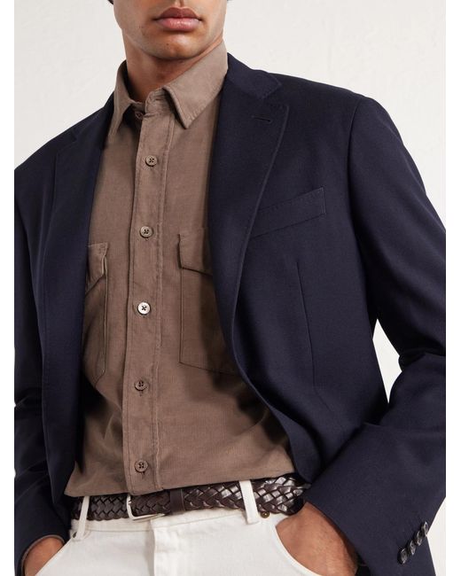 Canali Brown Cotton-Corduroy Shirt for men