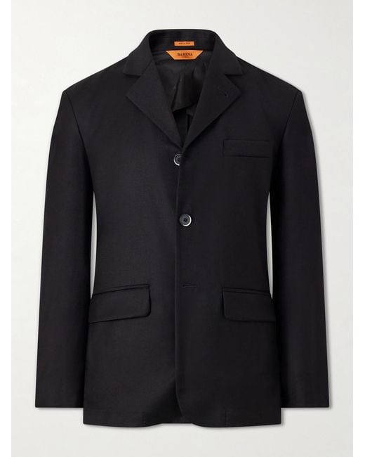 Barena Black Twill Wool-Blend Blazer for men