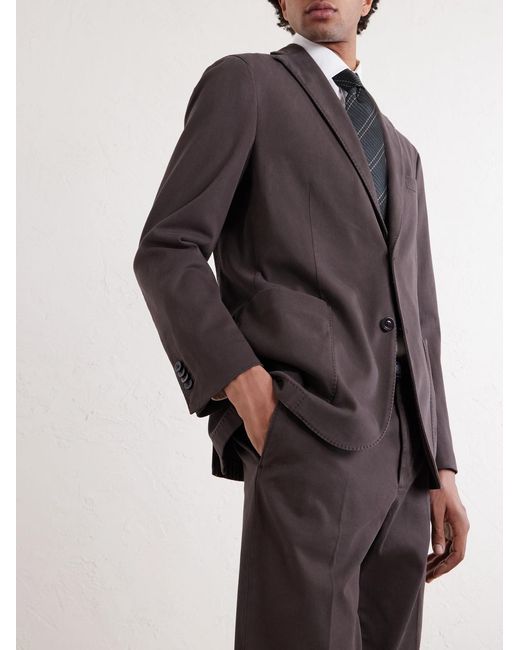Boglioli Brown Cotton-blend Twill Suit Jacket for men