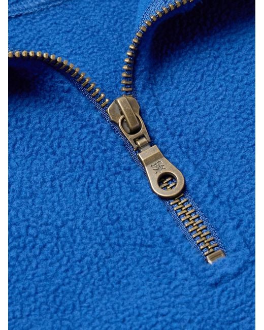 Aimé Leon Dore Blue Logo-Embroidered Fleece Half-Zip Sweatshirt for men